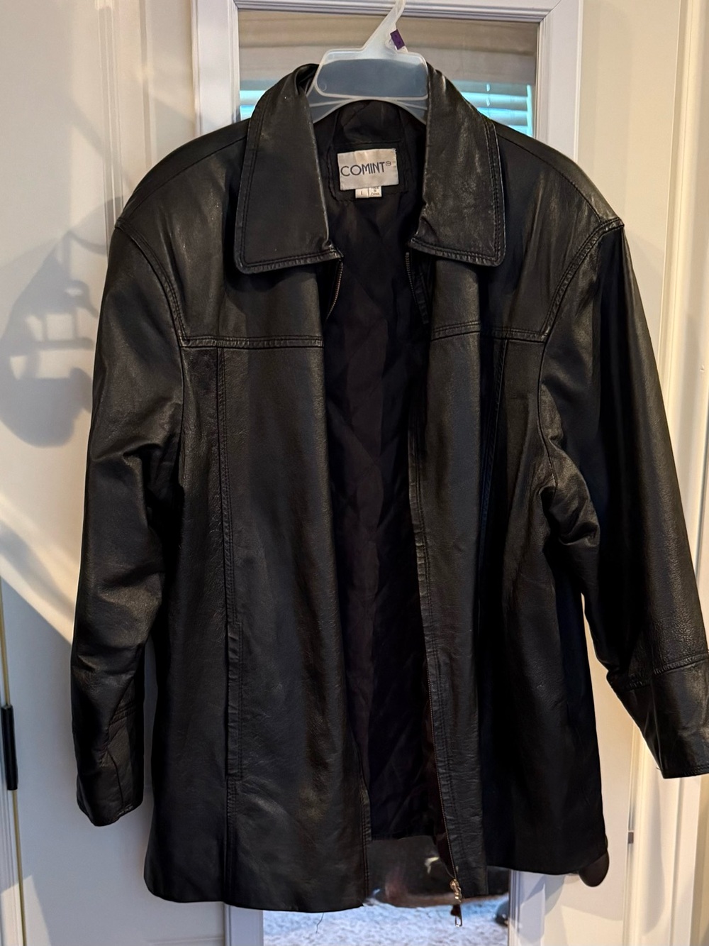 🖤 Comint Black Faux Leather Jacket | Women’s Large | Quilted Lined
